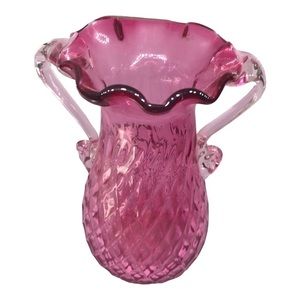 Royal Scot Crystal Cranberry Glass Vase